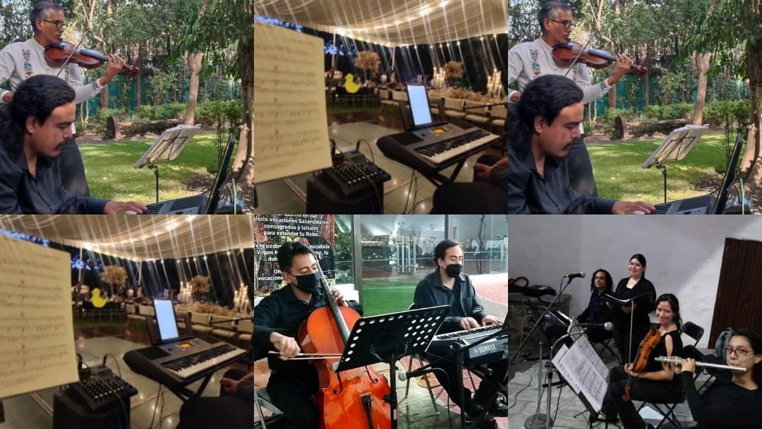 Teclado y partitura en boda